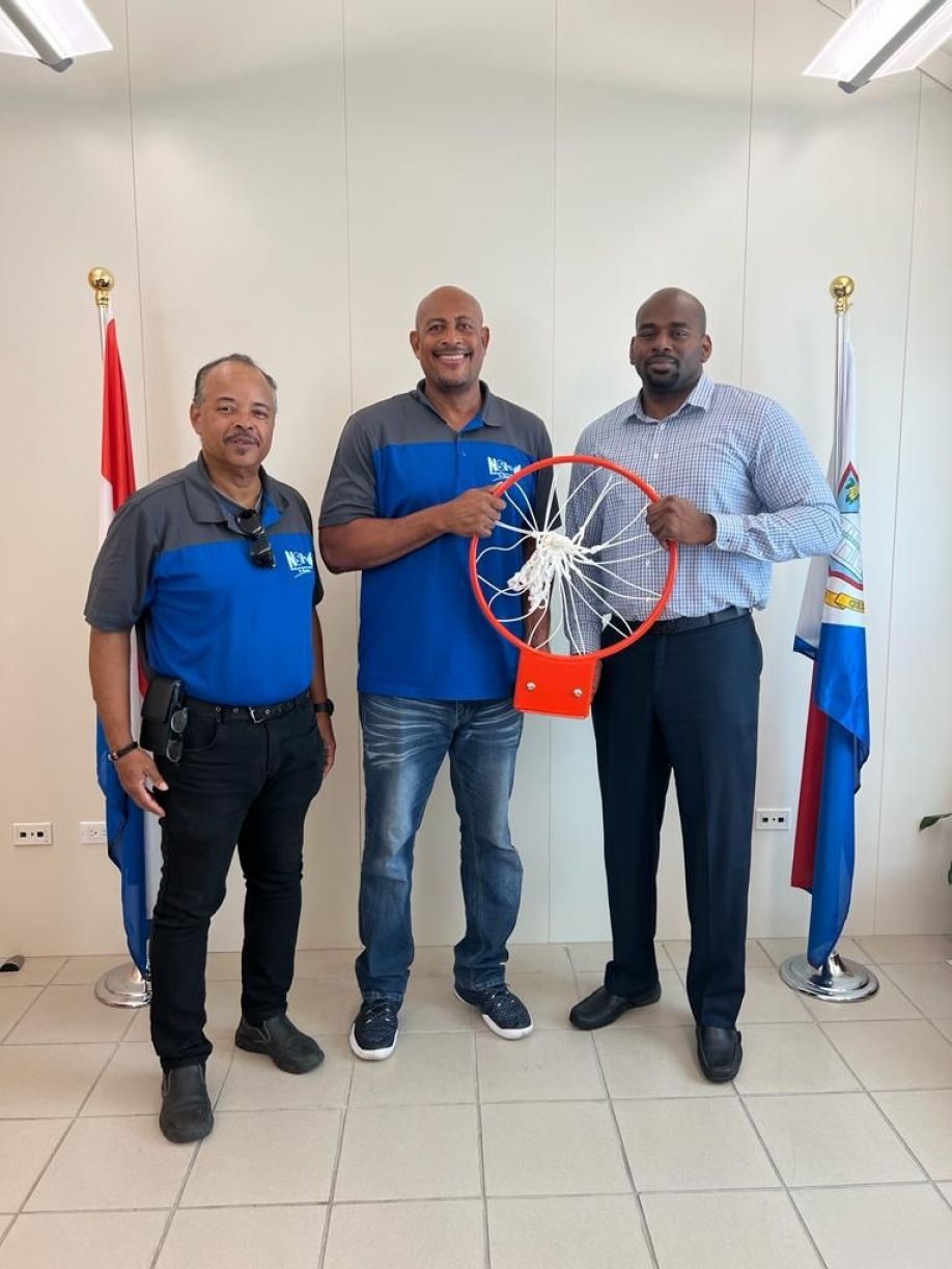 Minister Ottley Donates Basketball Rims to the Melford Hazel Sport Center through CDFHA